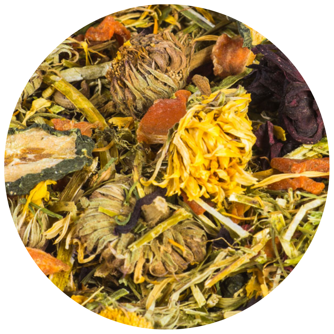Herfstmix voor konijnen, 100 g kruiden, bloemen en groenten